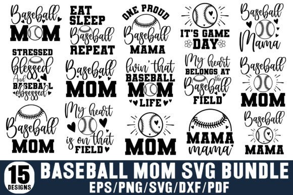 Baseball Mom SVG Bundle for Crafts and Graphics