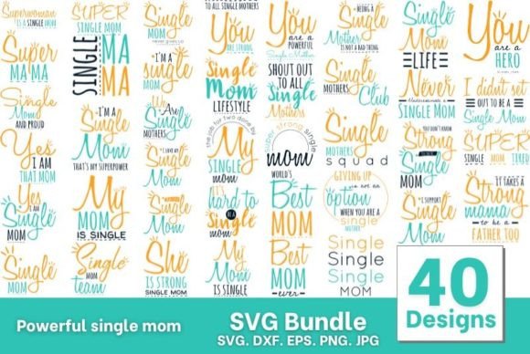 Powerful Single Mom SVG Bundle: Graphics & Crafts