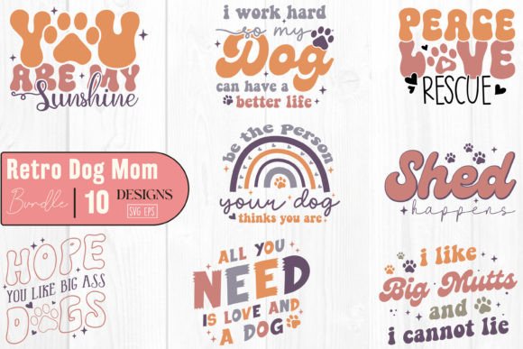 Retro Dog Mom SVG Bundle for Graphics and Crafts