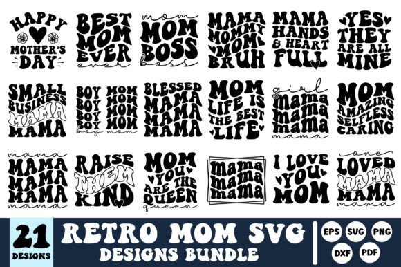 Retro Mom Svg Bundle: Graphics and Crafts