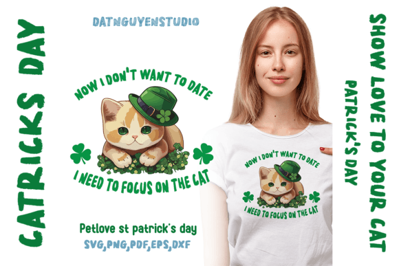 St. Patrick's Day Cat Mom SVG: Graphics for Crafts